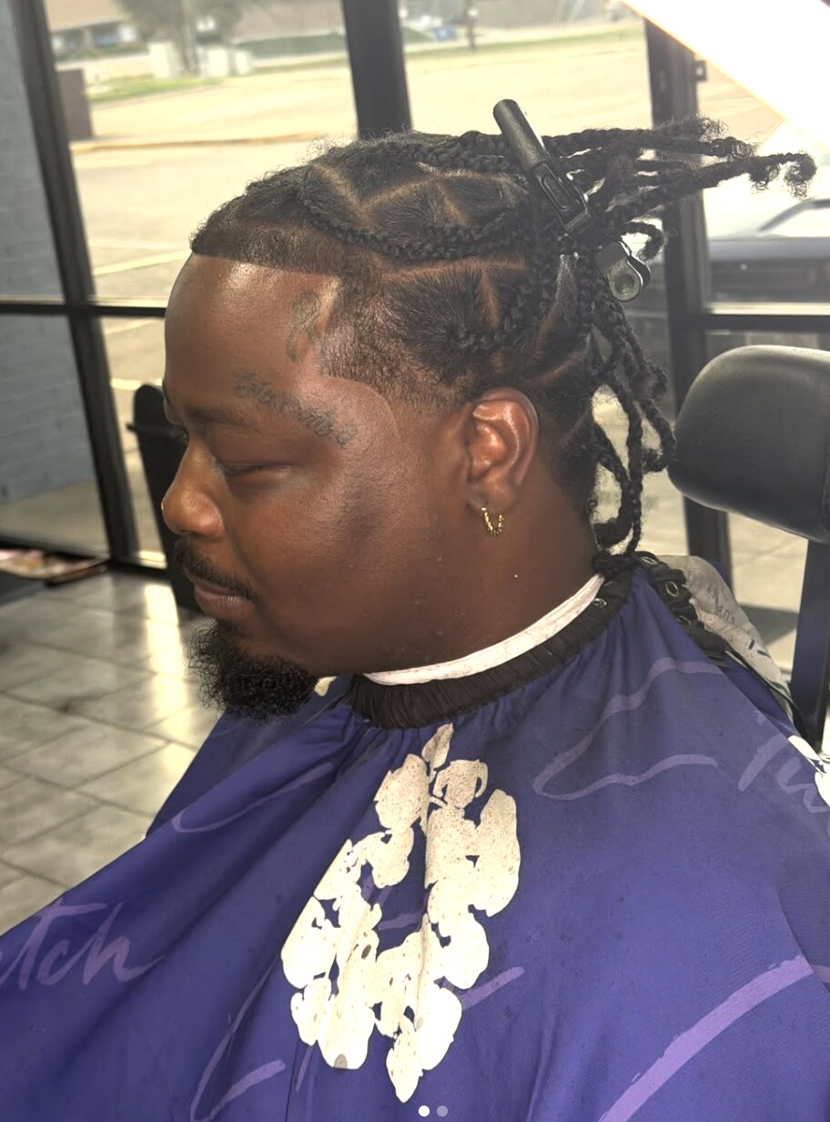Side profile loc style with clean taper by ScoobioThaBarber
